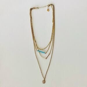 NORDSTROM REVOLVE Gold Disc Multi Strand Layering Choker Necklace Jewelry